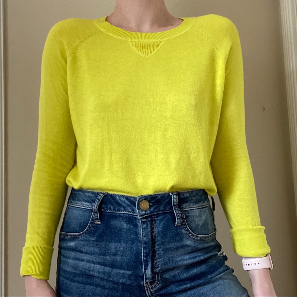 Forever 21 Neon Yellow Crewneck Sweater